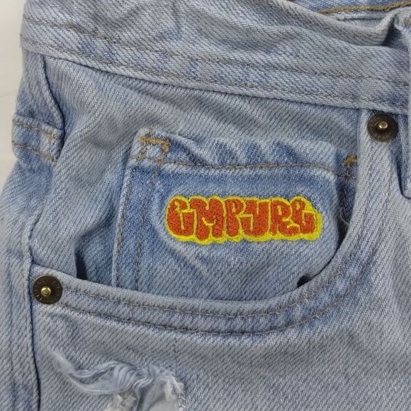 Empyre Elastic Waist Destroyed Light Washed Denim Jeans - Picture 5 of 12